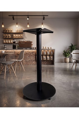 Matte Prime Bistro Yuvarlak Masa Ayağı 74cm - Kafe Restoran Ve Evler İçin Siyah