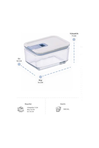 Neoflam Perfect Seal Dikdörtgen Cam Saklama Kabı 500 ML Beyaz