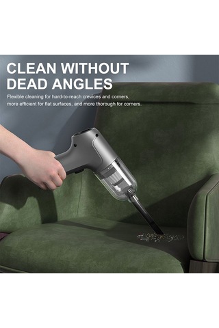 Geeksen 60w Kablosuz El Süpürgesi - Araç Ve Ev İçin Taşınabilir, Beyaz, Kuru Ve Islak Temizleme