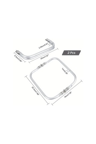 Fochsia 2 Adet 200 Mm Alüminyum El Sapı Gümüş Renk Dıy Çanta Kare El Çantası Çerçevesi 180x200x10 Mm