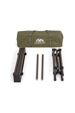 Lerato Basic Alüminyum Katlanır Portatif Küçük Boy Kamp ve Piknik Masası - Kahverengi - 49 x 52 x 49 CM