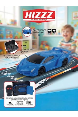 TıfılToys Uzaktan Kumandalı Ferrari Hızlı Mavi Araba 1:26 Ölçek 18 Cm İleri Ve Geri Hareketli Oyuncak Araba