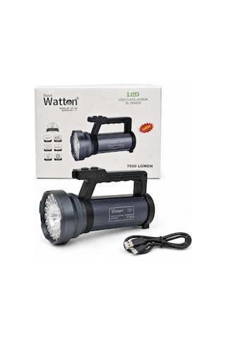 100w Işık Gücü 7.800 Lümen Şarjlı Güvenlik Feneri Wt-399 Standart