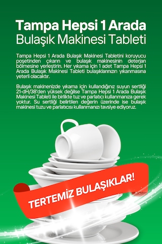 Tampa Bulaşık Makinesi Deterjanı 50 Tablet