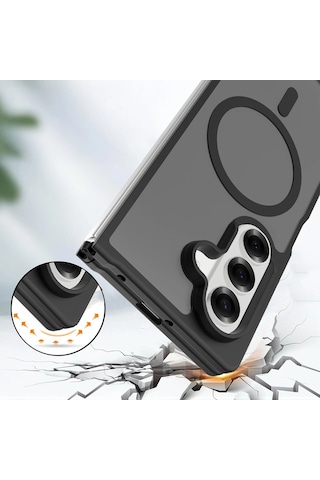 Samsung Uyumlu Galaxy Z Fold 8 Ultra Kılıf M-safe Şarj Özellikli Kamera Korumalı Zore Lunex Kapak