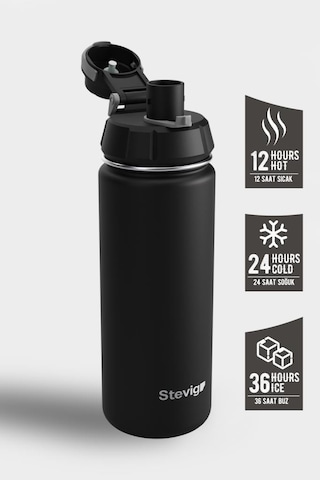 Stevig 1 Hand Leak-proof Sızdırmaz Çelik Termos 500 Ml Black St-207