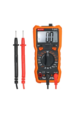 Yunboo Njty T21c El Tipi Multimetre: 1999 Sayım, Ac/dc Voltaj, Akım, Direnc Ölçümü, Işık Ve Manyetik Tutucu, Pil Yok