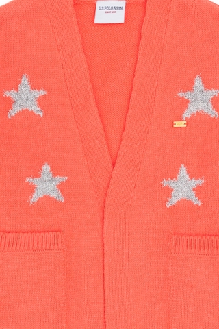 U.S. Polo Assn. Kız Çocuk Nar Çiçeği V Yaka Triko Hırka 50293107-VR239