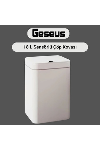 Sensörlü Otomatik Plastik Çöp Kovası 18 Litre-beyaz Yerli Üretim Beyaz