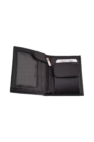 Hanzade Lüks Deri Kartlıklı Ve Bozuk Para Bölmeli Erkek Cüzdanı Siyah