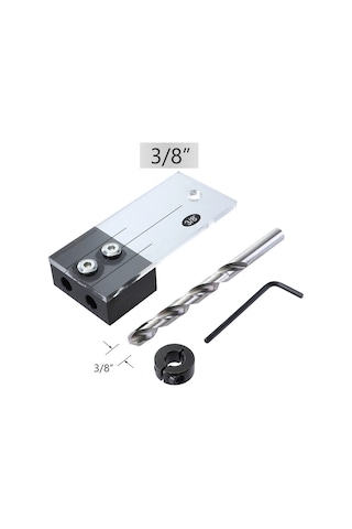 Sones 4 Adet / Takım Ahşap İşleme Delik Bulucu Ahşap İşleme Özel Delik Seti Fikstürü Küçük Dikey Delme Deliği Konumlandırma Aracı, Stil: B 3/8 İnç