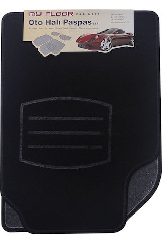 Üst Kalite Universal Tüm Araçlara Uygun Halı Paspas 4 Parça Siyah