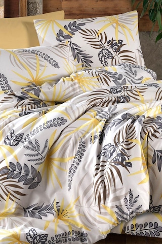 Evlen Home Chery %100 Pamuk Nevresim Takımı Çift Kişilik 4 Parça Bej