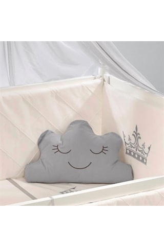 Meltem Kids Motto Gri Nakışlı Pamuklu Bebek Uyku Seti 60 x 120 CM Gri