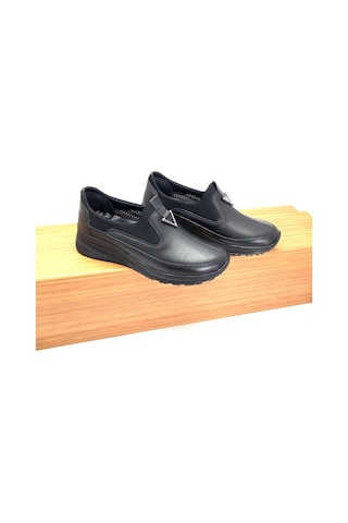 Umut Marяka Hakiki Deri Tam Ortopedik Kadın Ayakkabı Siyah