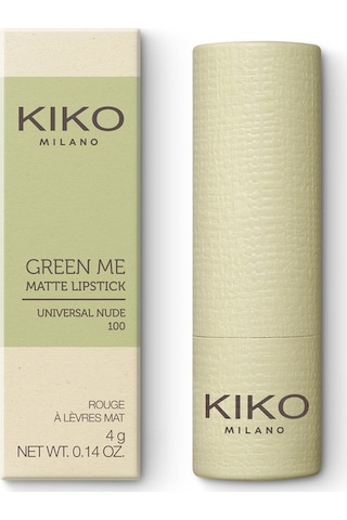 Kiko Ruj Green Me Matte Lipstick 100 Universal Nude
