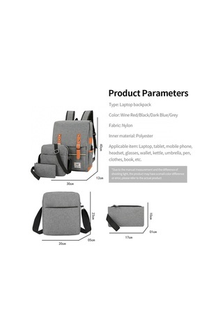 Novahub Geniş Kapasiteli Usb Portlu Laptop Çantası - Seyahat Ve Günlük Kullanım İçin Pratik Sırt Çantası Seti Siyah, Küçük Boyutlu Tasarım Siyah