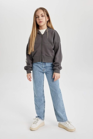 Defacto Kız Çocuk Kapüşonlu Fermuarlı Sweatshirt B9553A824SPGR311 Gri