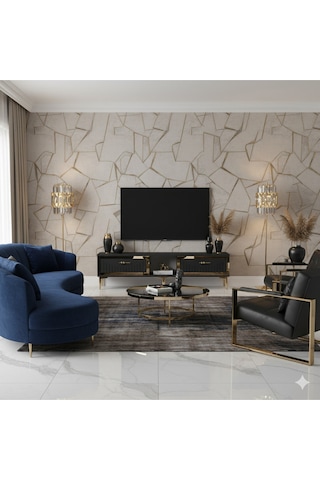 Tsa1503ag - Tunatv150 Tv Stand, Tv Sehpası Antrasit-gold 150cm