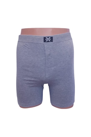 X-Man 704 Erkek 3 Adet Düz Renk Düğmeli Stretch Boxer