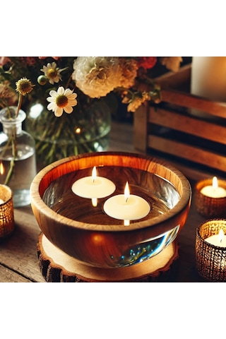 50'li Paket 3.5 Cm Krem Yüzen Mumlar Krem