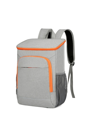Xiyyadms Outdoor Piknik İçin Isıtıcı-sojutucu Çift Omuzlu Çanta Büyük Kapasite Leakproof Oxford Kumaş Gri Turuncu Gri - Turuncu