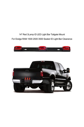 Kangvka 14" Kırmızı 3 Lamba Led Plaka Işık Çubuğu, Dodge Ram 1500/2500/3500 İçin Su Geçirmez, 9 Ledli, 12v Uygun, Basit Kurulum