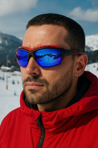 Esrada Kayak Gözlüğü Antifog Ventilli Uv Korumalı Güneş Kar Gözlük Mavi Aynalı Snowboard Sporu 03 Kırmızı