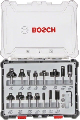 Bosch 15 Parça Karışık 8 MM (Pro) Freze Seti - 2607017472