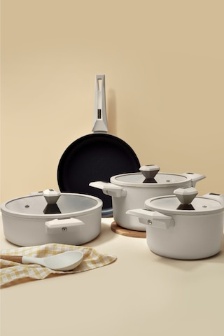 Cristel 7 Parça Tencere Seti Krem Krem