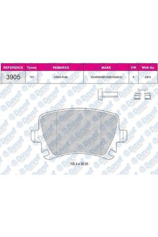 Beser-3905 Fren Balatasi Arka Wva 23914 Volkswagen Golf Iv Golf 514895512