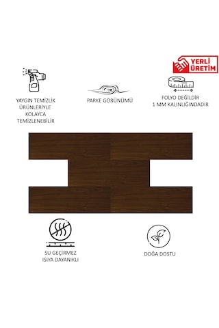 Tink Kendinden Yapışkanlı Teak Desenli Pvc Parke 25x80 Cm / 5 Adet