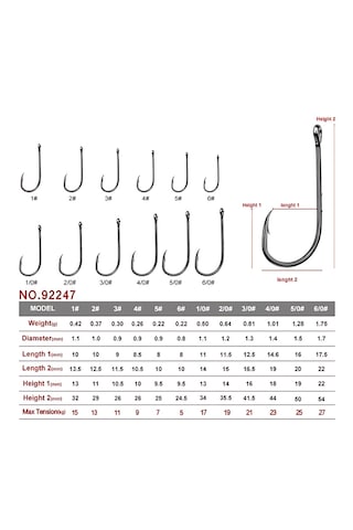 Hokkaido 50 Adet No:1 Yüksek Karbonlu,tırnaklı,olta İğnesi,