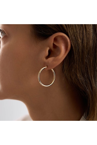 14k Altın Halka Küpe 2 Mm 3.0 Cm T14308 Renkli