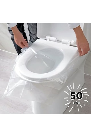 Hijyenik Tek Kullanımlık Klozet Kapağı Poşeti 50 Adet 40 X 48 Cm