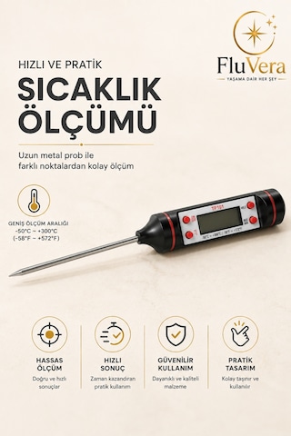 Tp101 Dijital Mutfak Termometresi -50 C +300 C Hassas Sıcaklık Ölçer, Lcd Ekran