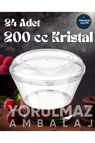 24 Lü Cp14 300 Cc Kristal Kapaklı Tatlı Kasesi Magnolia & Tatlı Sunum Kabı Paket Servis