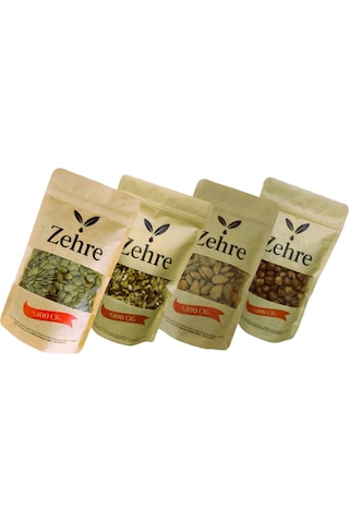 Zehre 4'lü Avantaj Paketi 250 Gr Çiğ Kabak Çekirdeği İçi + 250 Gr Çiğ Badem İçi + 250 Gr Çiğ Fındık İçi + 250 Gr Ceviz İçi 1 KG