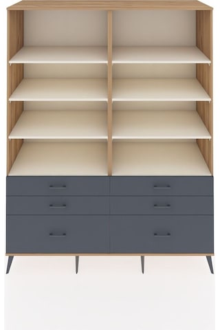 Kronos Gardrop 8 Raflı 6 Çekmeceli 176x59x221 Çam-aytaşı/antrasit Aytaşı/antrasit