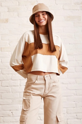 H1 Style Oversize Sweatshirt Çiftrenk Beyaz