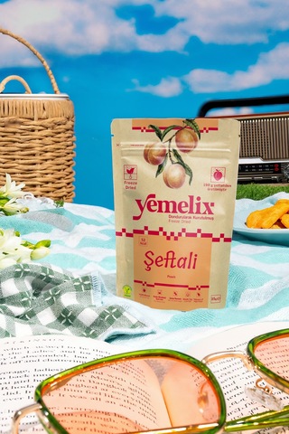 Freeze Dried 10'lu Dolu Dolu Paket Şeftali Kuru Meyve Cipsi - Dondurularak Kurutulmuş Şeftali 15gx10 150 G