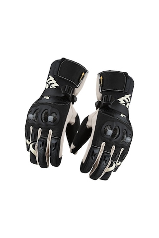 Ambition Su Geçirmez Kış Motosiklet Eldiveni Beyaz