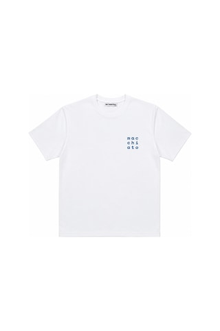 Me Selection Macchiato Tasarım %100 Pamuk Unisex Basic Tişört Beyaz