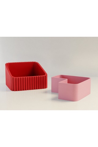 Buradabulabilirsin 3d Baskı Fıstık Kasesi - Çift Hazneli Kabuk Ayırıcı Sunum Kasesi - Kırmızı Pembe Bbz Kırmızı - Pembe