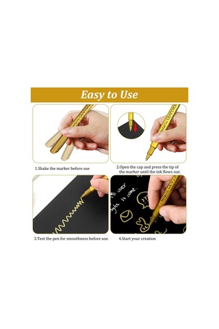 Lexroo 2li Gümüş Ve Altın Kalem Marker Altlık Kenarları Için, Reçine Varak Gold Kalem A25