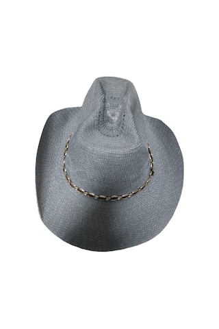 Londonstore Ince Bez Kovboy Fötr Delikli Şapka Ipli Yaz Unisex Kadın Erkek Yetişkin Gri