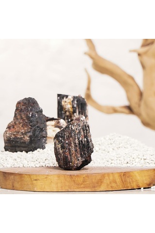 Ham Siyah Turmalin Odaklanma Taşı Doğal Taş