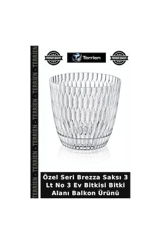 Özel Seri Brezza Saksı 3 Lt No 3 Ev Bitkisi Bitki Alanı Balkon Ürünü
