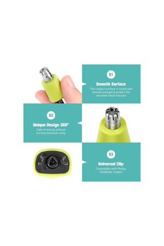 Philips Oneblade Burun Ve Kulak İçin Yüksek Kaliteli Yeni 2 Yedek Başlık Ve Bıçak