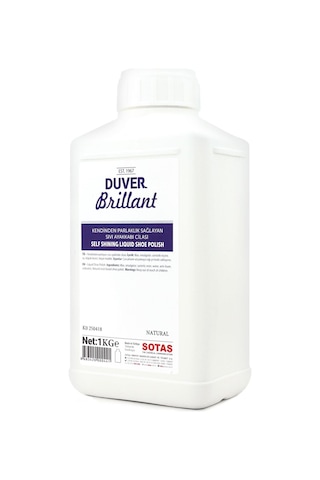 Duver Brillant 1 Kg Kendinden Parlaklık Sağlayan Natural Renk Sıvı Ayakkabı Cilası Renksiz